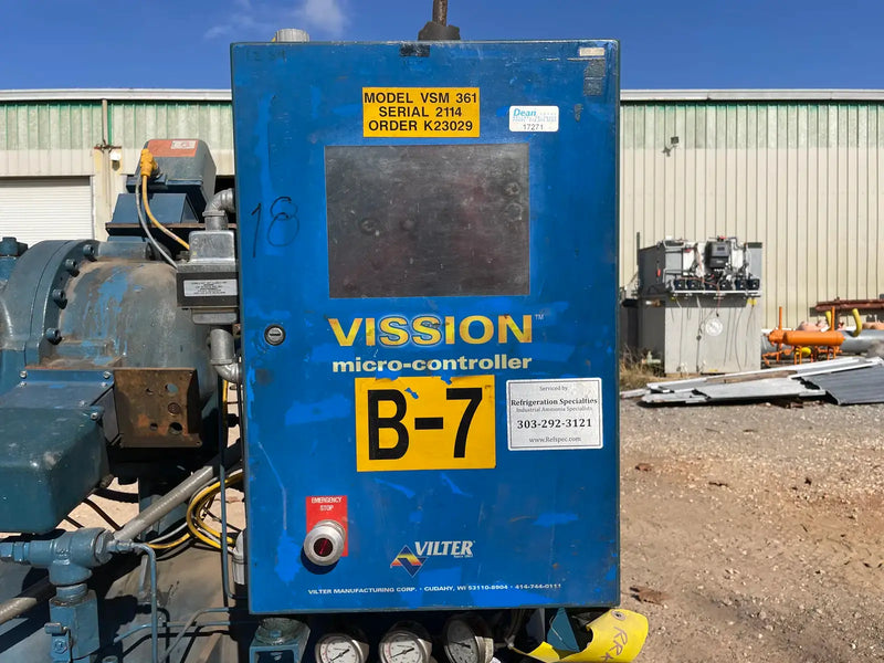 Vilter Rotary Screw Compressor Package (Vilter VSM361, 60 HP 230/460 V, Vilter Micro Control Panel)