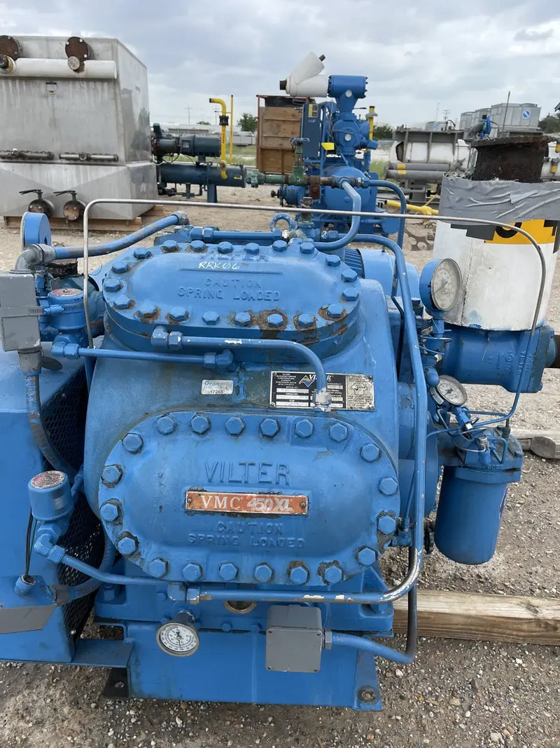 Vilter 458XL 8-Cylinder Reciprocating Compressor Package (150 HP 460 V, Belt Driven)