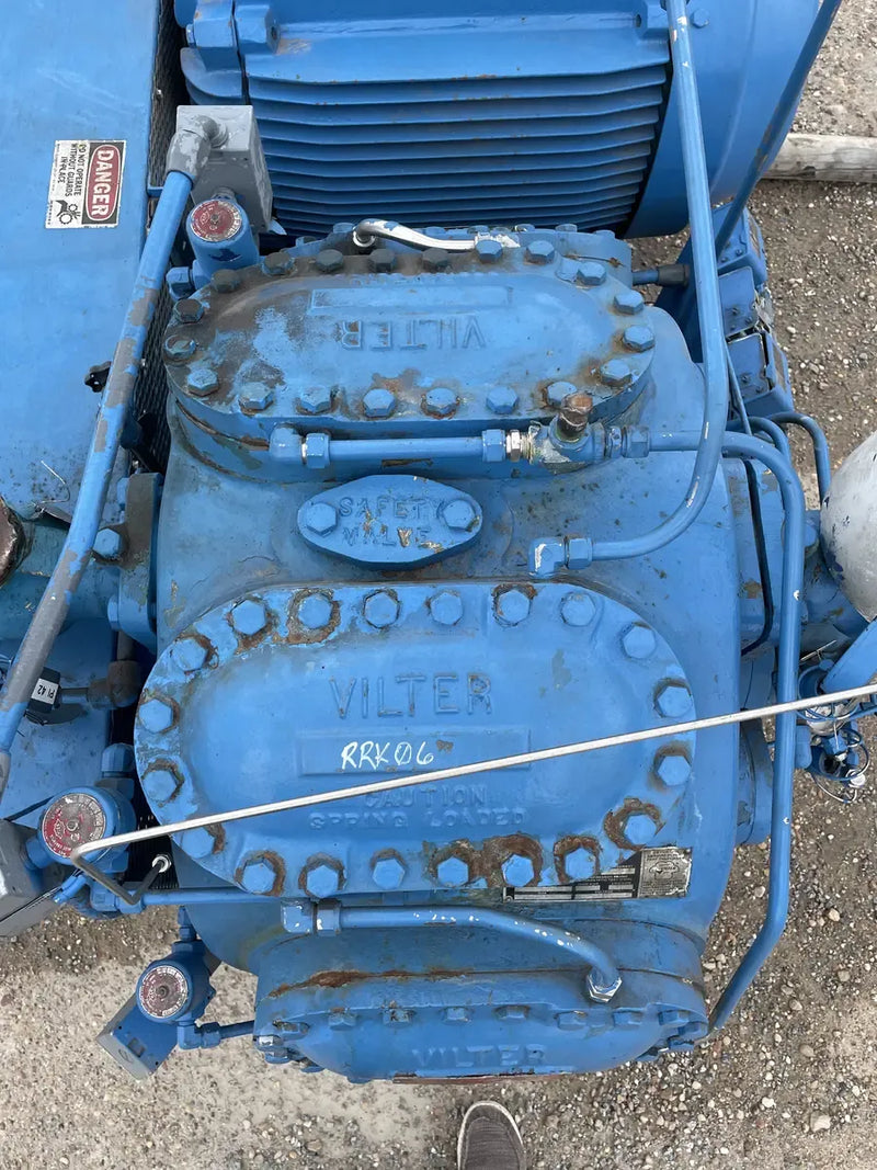 Vilter 458XL 8-Cylinder Reciprocating Compressor Package (150 HP 460 V, Belt Driven)