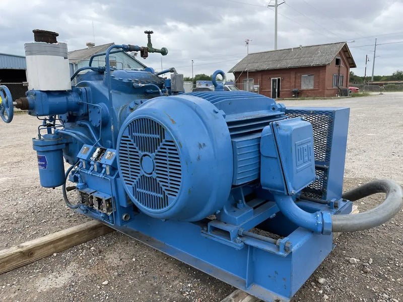 Vilter 458XL 8-Cylinder Reciprocating Compressor Package (150 HP 460 V, Belt Driven)