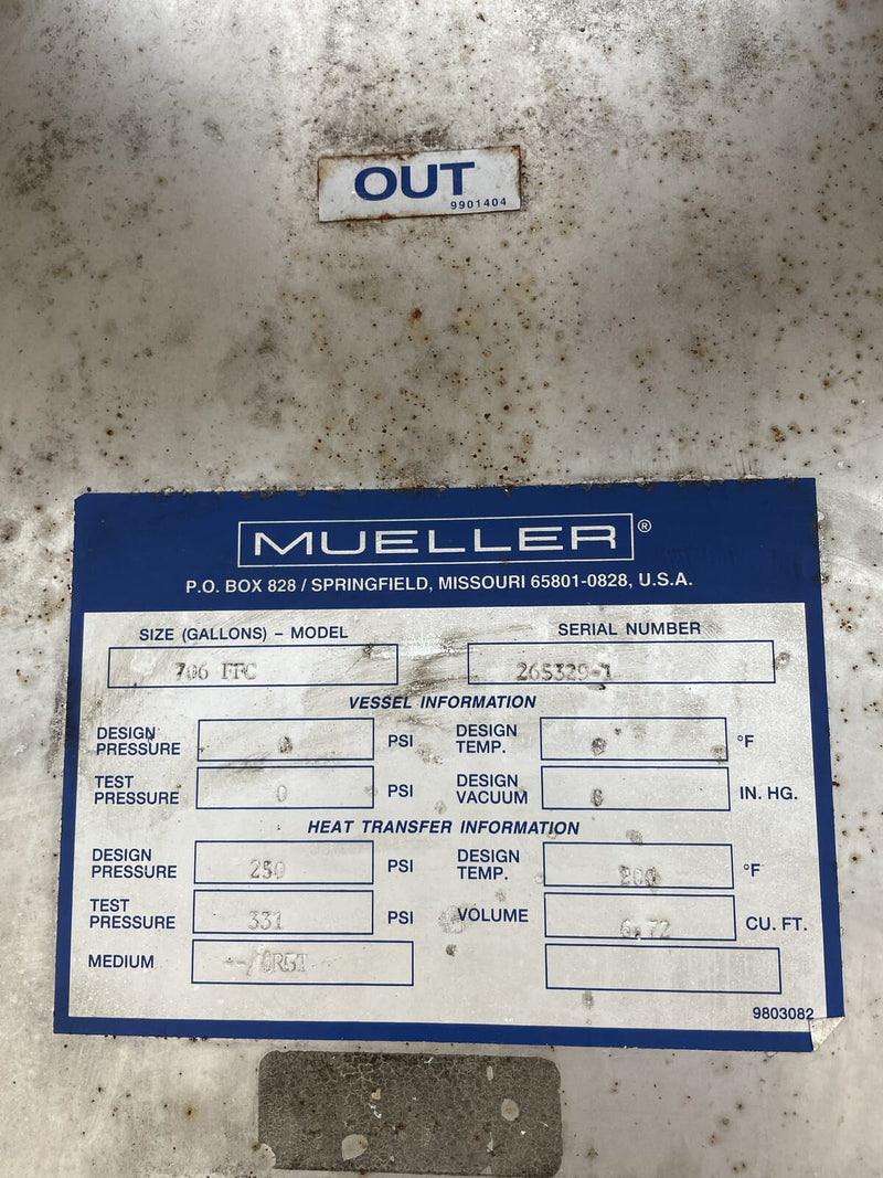 Enfriador de placas Mueller 706 FFC (placas de acero inoxidable 16-98 x 48)
