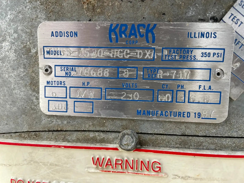 Krack DTX6S-1530-HGC-DXA Ammonia Evaporator Coil- 10.58 TR, 6 Fans (Low/Medium Temperature)
