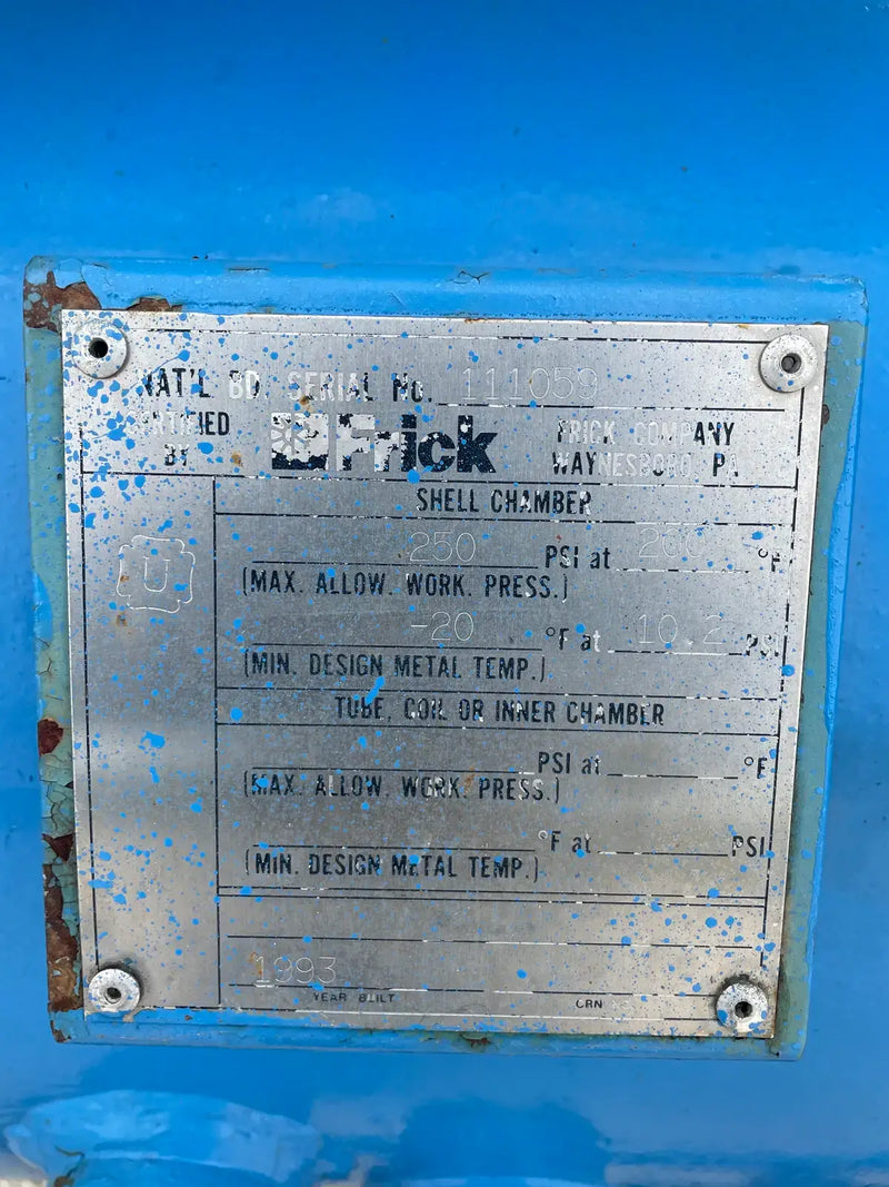 Paquete de compresor de tornillo rotativo Frick RDB 222 (FALTA COMPRESOR, 150 HP 230/460 V, FALTA PANEL DE CONTROL)