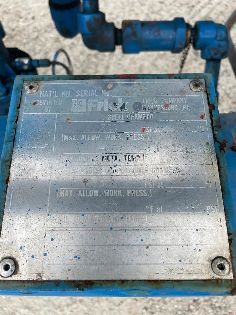 Paquete de compresor de tornillo rotativo Frick RDB 222 (FALTA COMPRESOR, 150 HP 230/460 V, FALTA PANEL DE CONTROL)