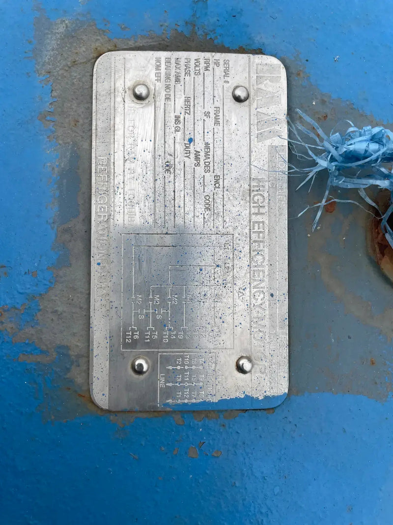 Paquete de compresor de tornillo rotativo Frick RDB 222 (FALTA COMPRESOR, 150 HP 230/460 V, FALTA PANEL DE CONTROL)