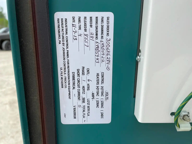 Frick Rotary Screw Compressor Package (Frick XJF, 125 HP 230/460 V, Micro Control Panel)