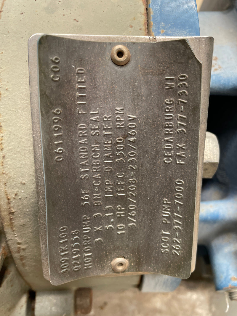 Scot 56F Motor Centrifugal Pump (10 HP, 550 GPM Max) Scot 