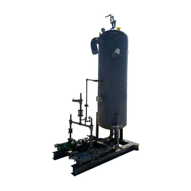 Recirculador vertical de amoníaco para fabricantes y servicios industriales (34 pulgadas x 139 pulgadas, 540 galones, 2 bombas).