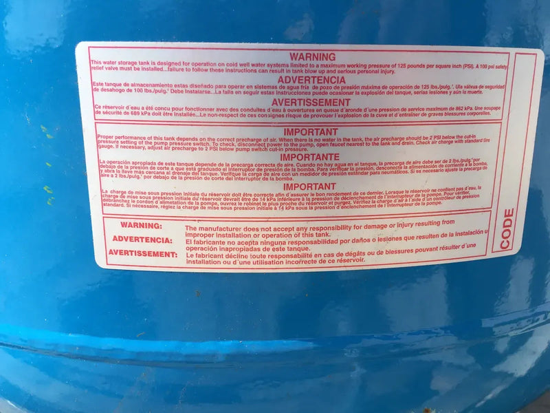 Dayton Precharged Water Well Tank - 62 Gallons