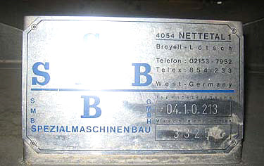SMB Stainless Steel Cooling Tunnel - 6.5 ft. wide SMB 