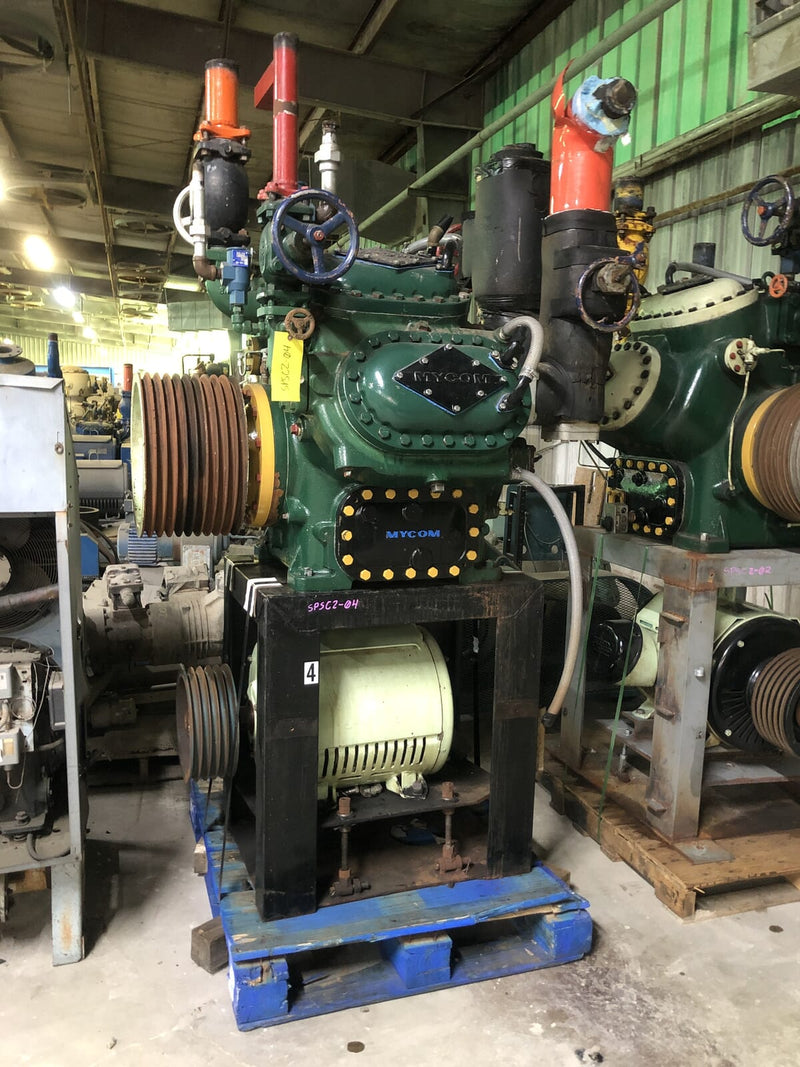 Mycom N62B 8-Cylinder Reciprocating Compressor Package (100 HP 230/460 V, Belt Driven)