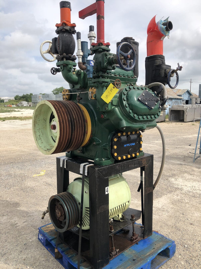 Mycom N62B 8-Cylinder Reciprocating Compressor Package (100 HP 230/460 V, Belt Driven)