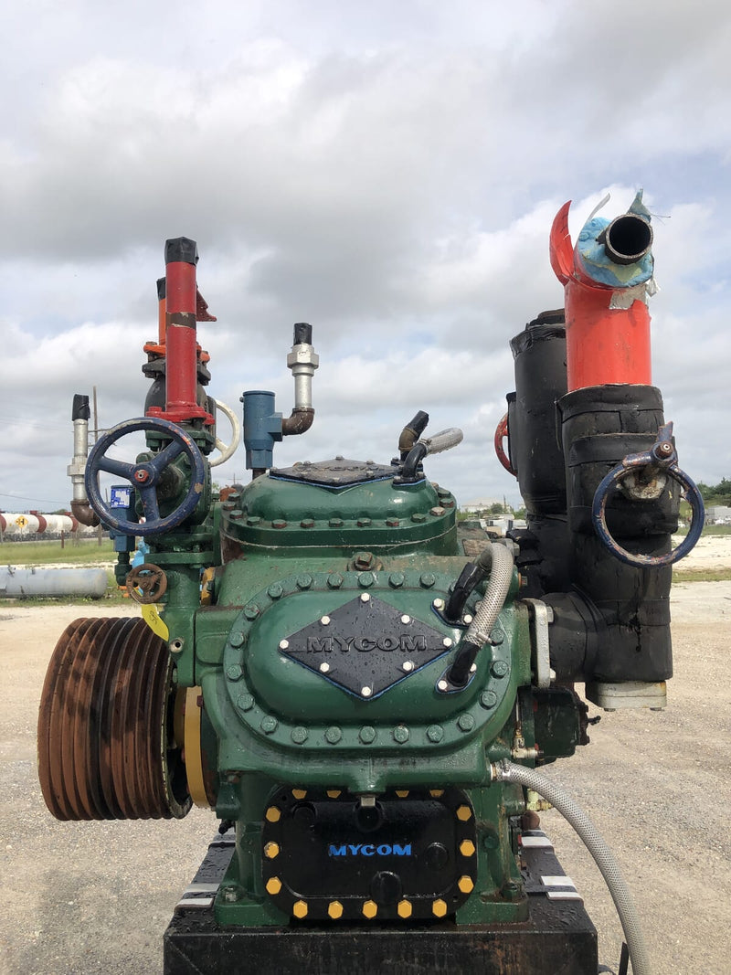 Mycom N62B 8-Cylinder Reciprocating Compressor Package (100 HP 230/460 V, Belt Driven)
