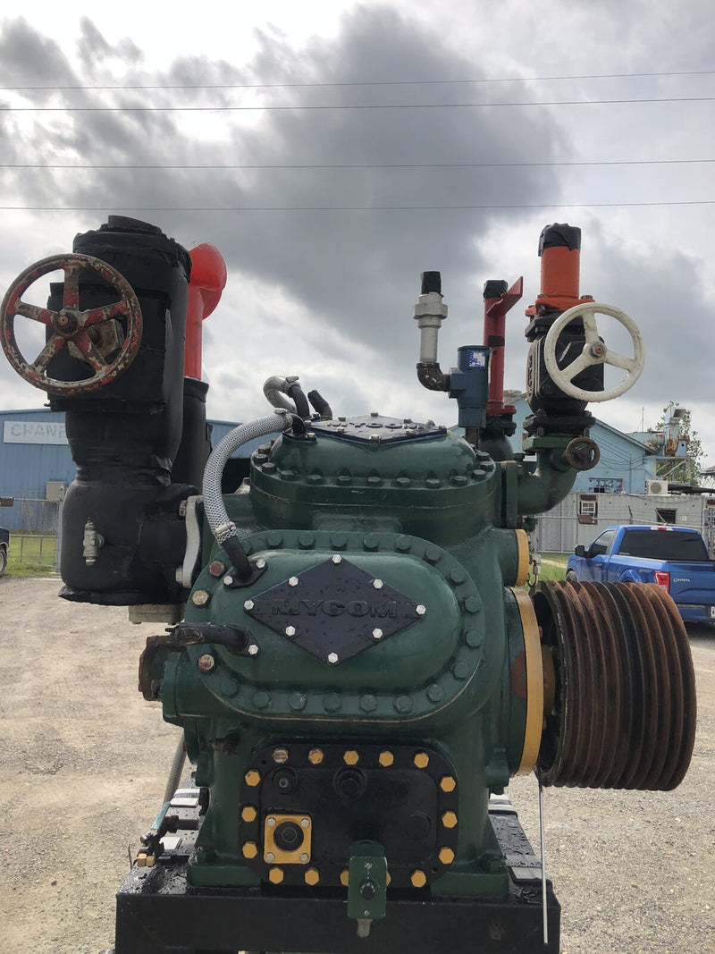 Mycom N62B 8-Cylinder Reciprocating Compressor Package (100 HP 230/460 V, Belt Driven)