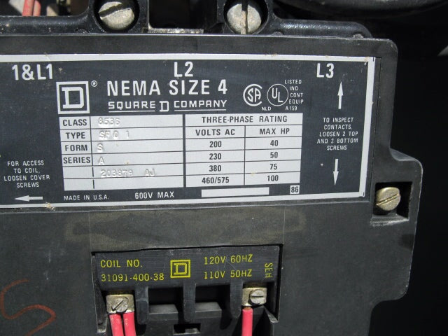 Square D Company WYE Delta Motor Starter – 200 HP Square D 