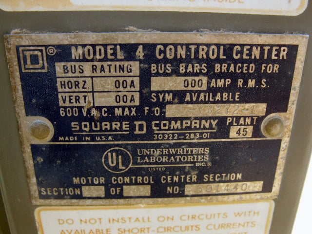 Square D Company WYE Delta Motor Starter – 200 HP Square D 