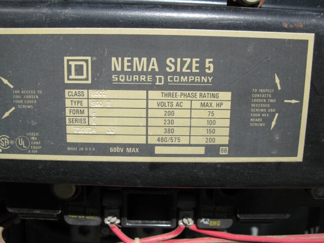 Square D Company WYE Delta Motor Starter – 200 HP Square D 