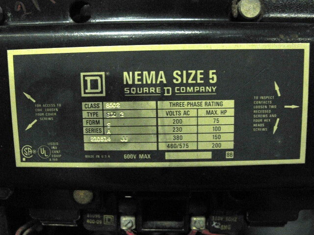 Square D Company WYE Delta Motor Starter – 200 HP Square D 