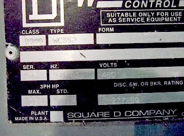 Square D Motor Starter - 10 hp Square D 