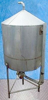 Stainless Steel Cone Bottom and Closed Top Mix Tank- 100 Gallon Genemco 