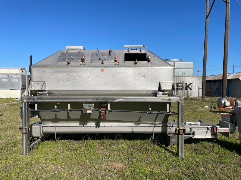 Stainless Steel Ice Storage Holding Bin & Conveyor, Screw Auger Custom 