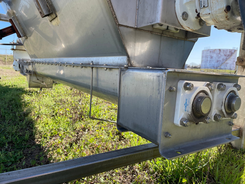 Stainless Steel Ice Storage Holding Bin & Conveyor, Screw Auger Custom 