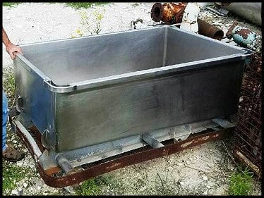 Stainless Steel Rolling Meat Tub / Cart - 150 gallons Not Specified 