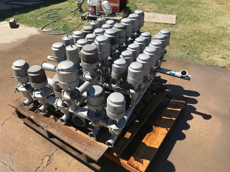 Stainless Steel Tri-Flo Pneumatic Valve Cluster Tri Clover 