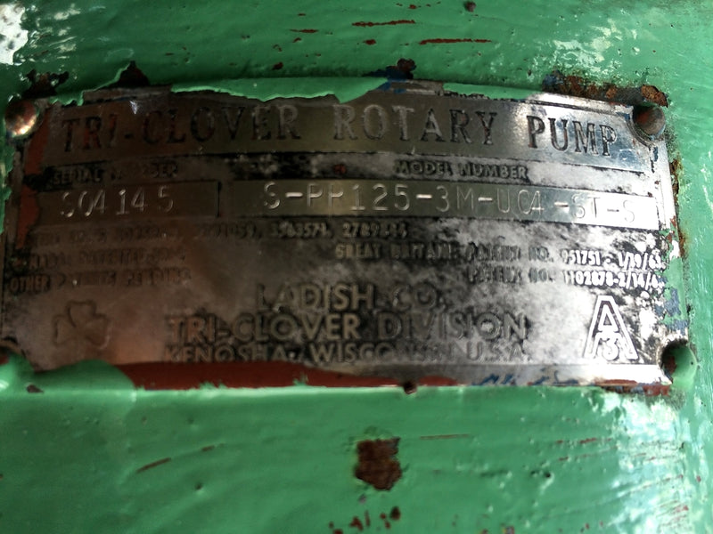 Tri-Clover PR125 Rotary Lobe Pump Tri Clover 