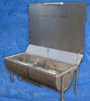 Two Compartment Sink with Backsplash Not Specified 