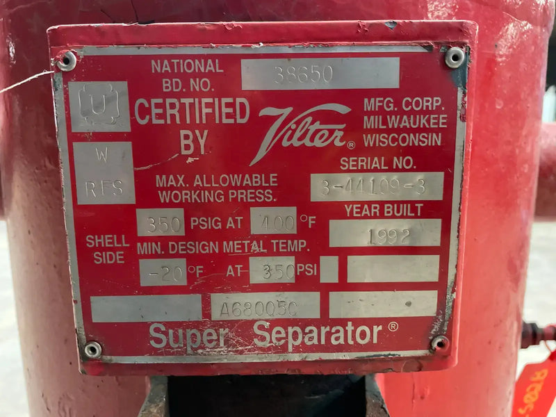 Vilter Super Separator Vertical Ammonia Oil Tank (16in X 36in. 40 Gallons)