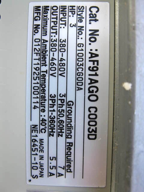Unused Cutler-Hammer AF91AG0 Adjustable Frequency Drive – 3 HP Cutler Hammer 