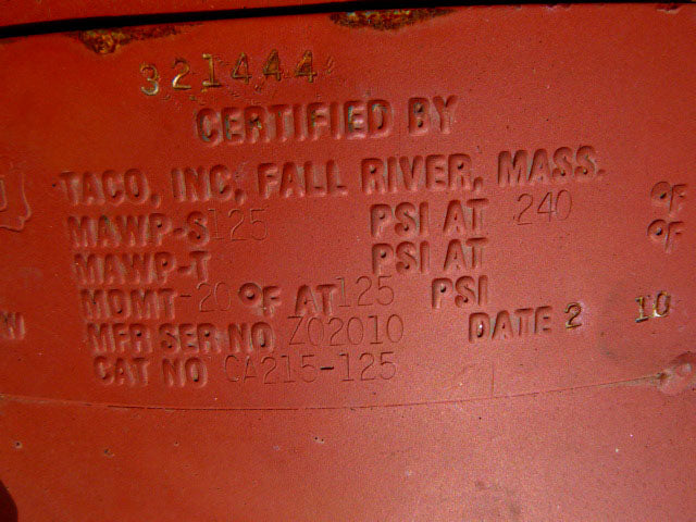 Unused Taco CA Series Air Expansion Tank - 57 gallon Taco 