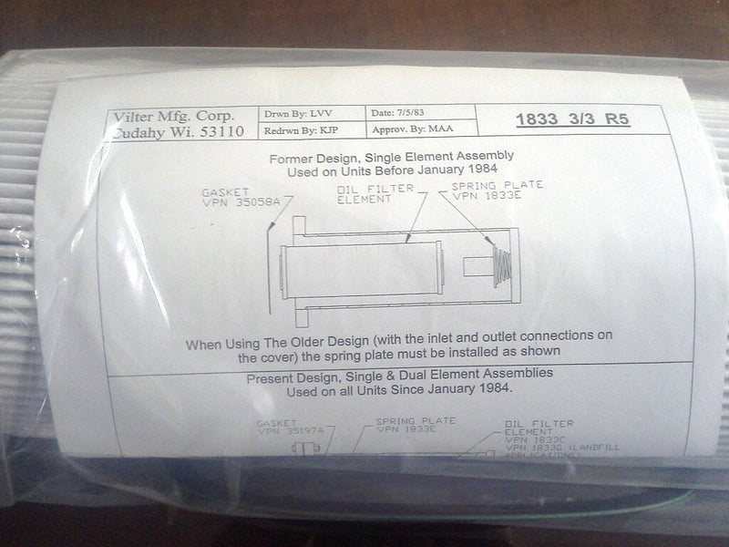 Vilter Methane Filter Recharge With Gasket Vilter 