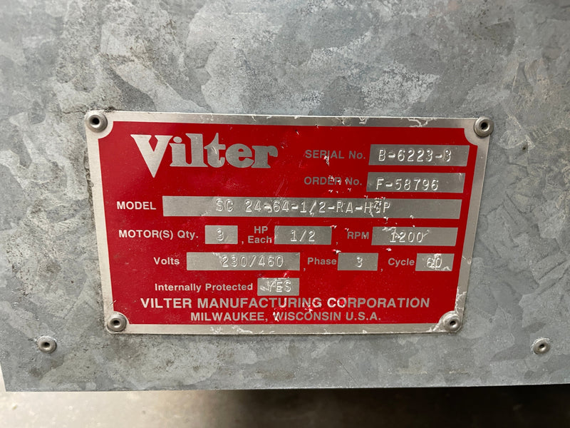 Vilter SC 24-64-1/2-RA-HGC Ammonia Evaporator Coil- 11TR 3 Fans (Low Temperature) Vilter 