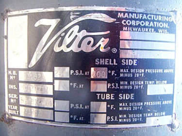 Vilter Vertical Oil Separator Tank- 23 Gallon Vilter 