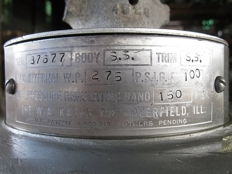 W. A. Kates Co. Flow Rate Control Valve W. A. Kates Co. 