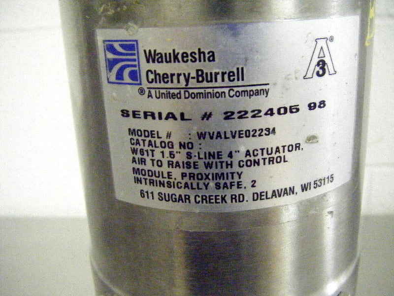 Waukesha Cherry-Burrell Air-Actuated Valve Not Specified 