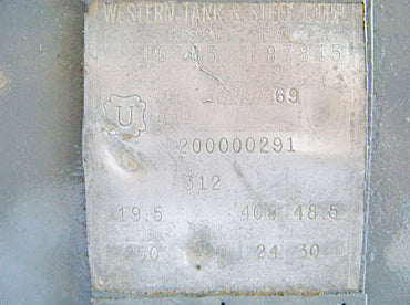 Western Tank and Shell Corporation Horizontal Propane Tank- 48.5 Gallon Western Tank and Shell Corporation 