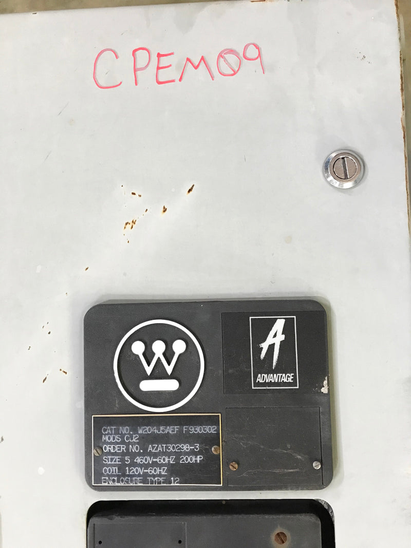 Westinghouse 460V Motor Starter - 200 HP Westinghouse 