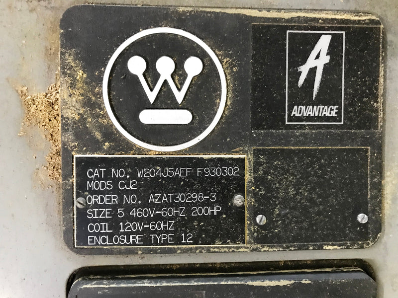 Westinghouse 460V Motor Starter - 200 HP Westinghouse 