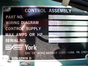 York 6-Cylinder Ammonia Compressor Package- 75 HP York 