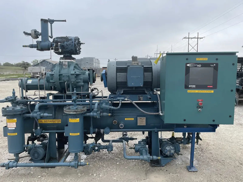 Paquete de compresor de tornillo rotativo Frick RWB-II-60 (Frick TDSH163S, 200 HP 460 V, panel de micro control Johnson Controls)