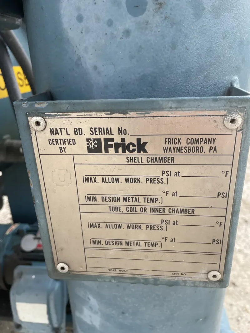 Paquete de compresor de tornillo rotativo Frick RWB-II-60 (Frick TDSH163S, 200 HP 460 V, panel de micro control Johnson Controls)